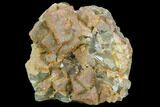Quartz Encrusted Yellow Cubic Fluorite Cluster - Morocco #104602-1